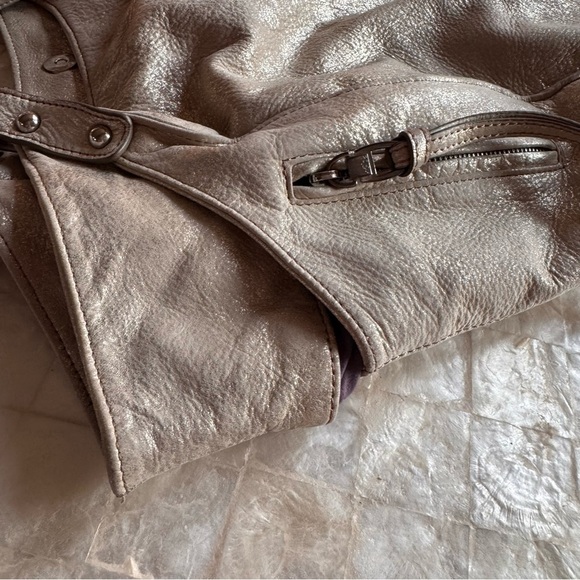 KOOBA VINTAGE GOLD LEATHER HOBO BAG metallic Y2K shoulder purse - Picture 9 of 15